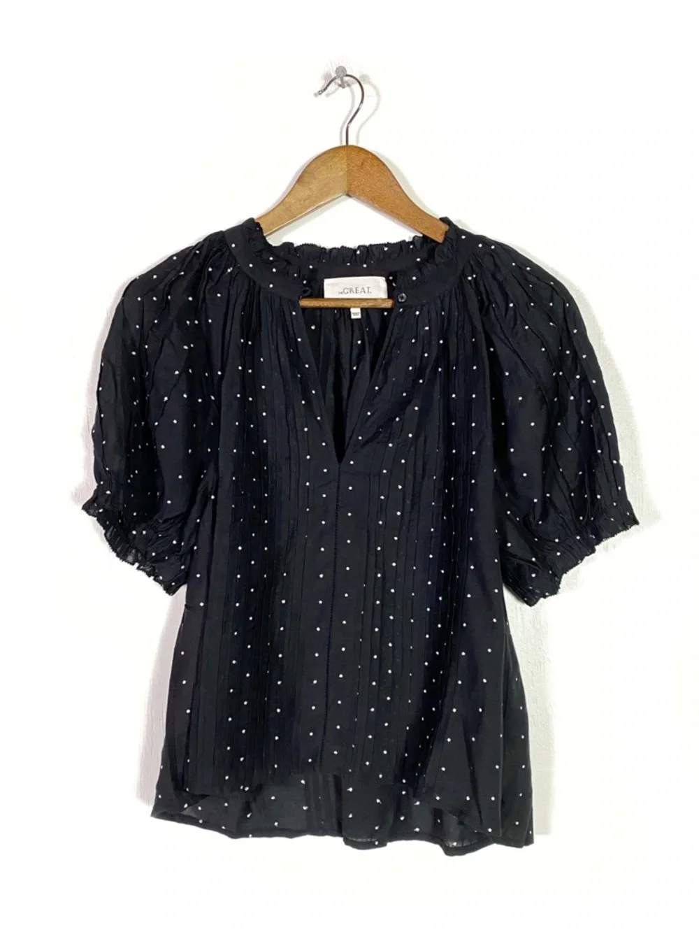 The Great Starling Top Blouse Black Polka Dot - Picture 2 of 6